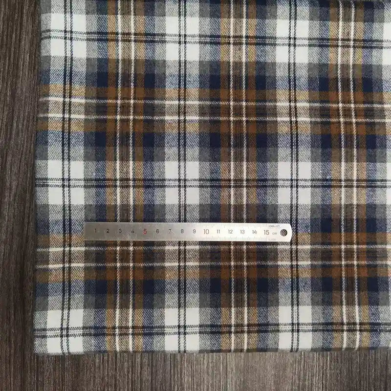 Polyester Cotton Plaid Flannel Fabric By The Yard | Cozy Fall Flannel Material | Baby Shirt Clothes Sewing Flannel Textile Cloth