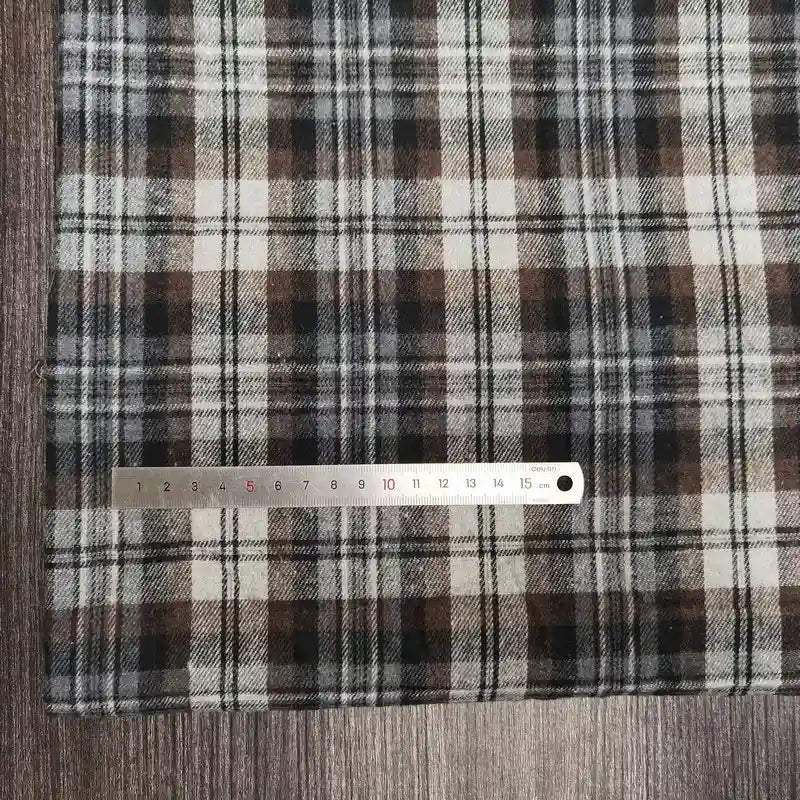 Polyester Cotton Plaid Flannel Fabric By The Yard | Cozy Fall Flannel Material | Baby Shirt Clothes Sewing Flannel Textile Cloth