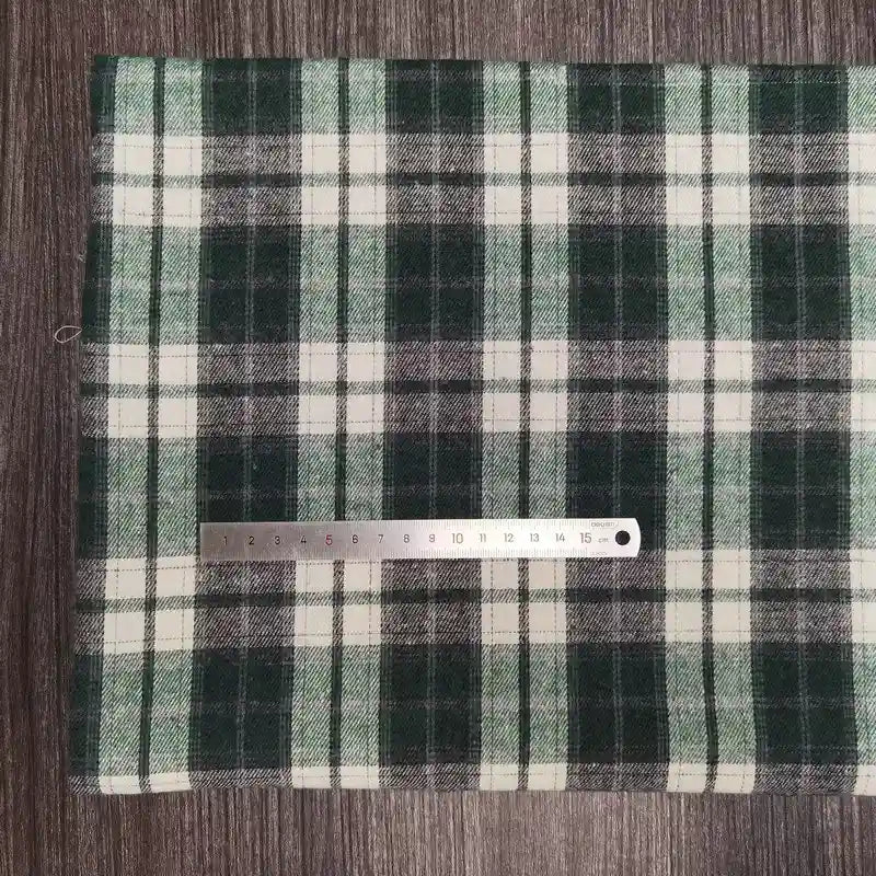 Polyester Cotton Plaid Flannel Fabric By The Yard | Cozy Fall Flannel Material | Baby Shirt Clothes Sewing Flannel Textile Cloth
