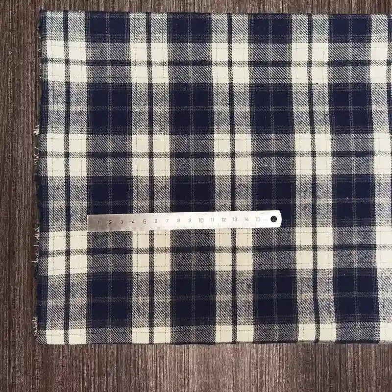 Polyester Cotton Plaid Flannel Fabric By The Yard | Cozy Fall Flannel Material | Baby Shirt Clothes Sewing Flannel Textile Cloth