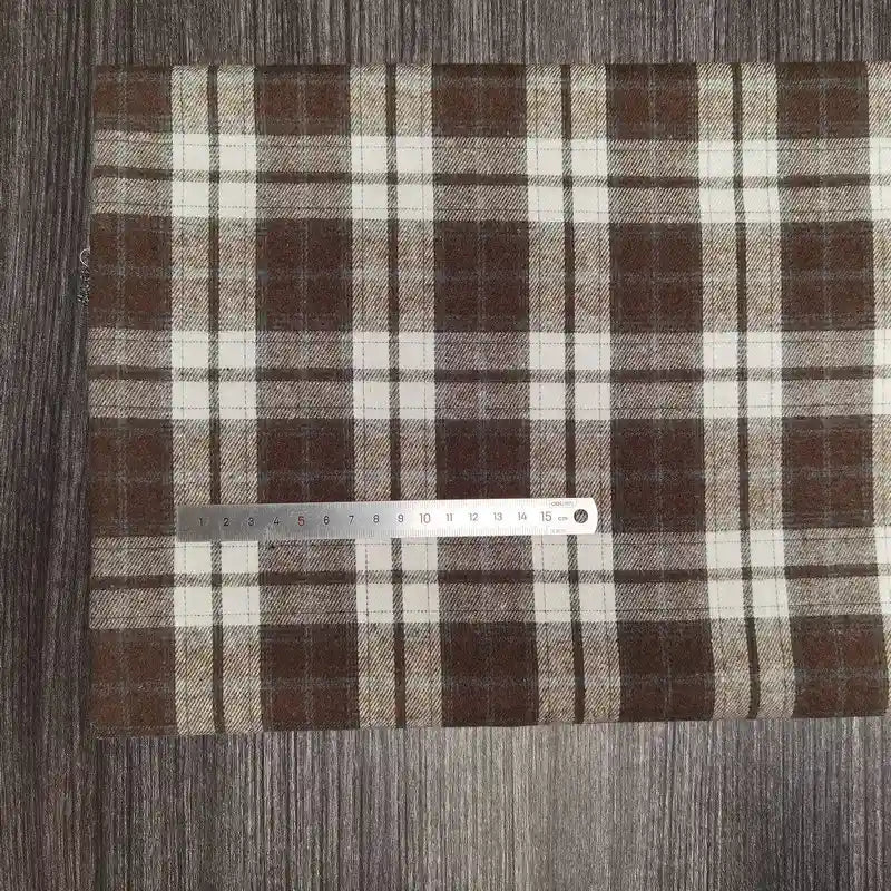 Polyester Cotton Plaid Flannel Fabric By The Yard | Cozy Fall Flannel Material | Baby Shirt Clothes Sewing Flannel Textile Cloth