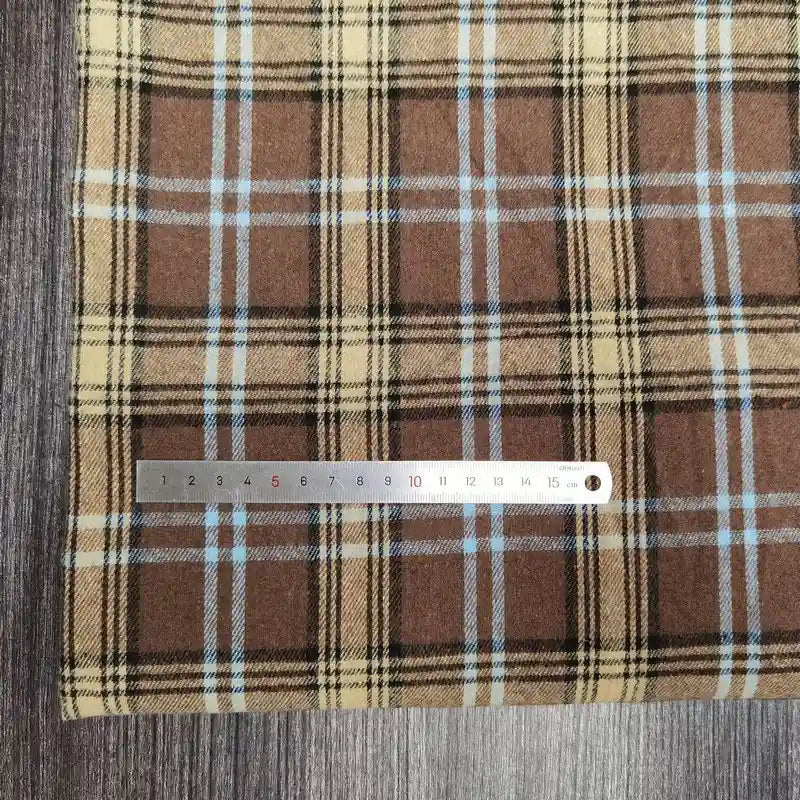 Polyester Cotton Plaid Flannel Fabric By The Yard | Cozy Fall Flannel Material | Baby Shirt Clothes Sewing Flannel Textile Cloth