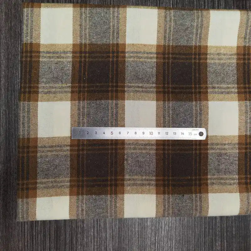 Polyester Cotton Plaid Flannel Fabric By The Yard | Cozy Fall Flannel Material | Baby Shirt Clothes Sewing Flannel Textile Cloth