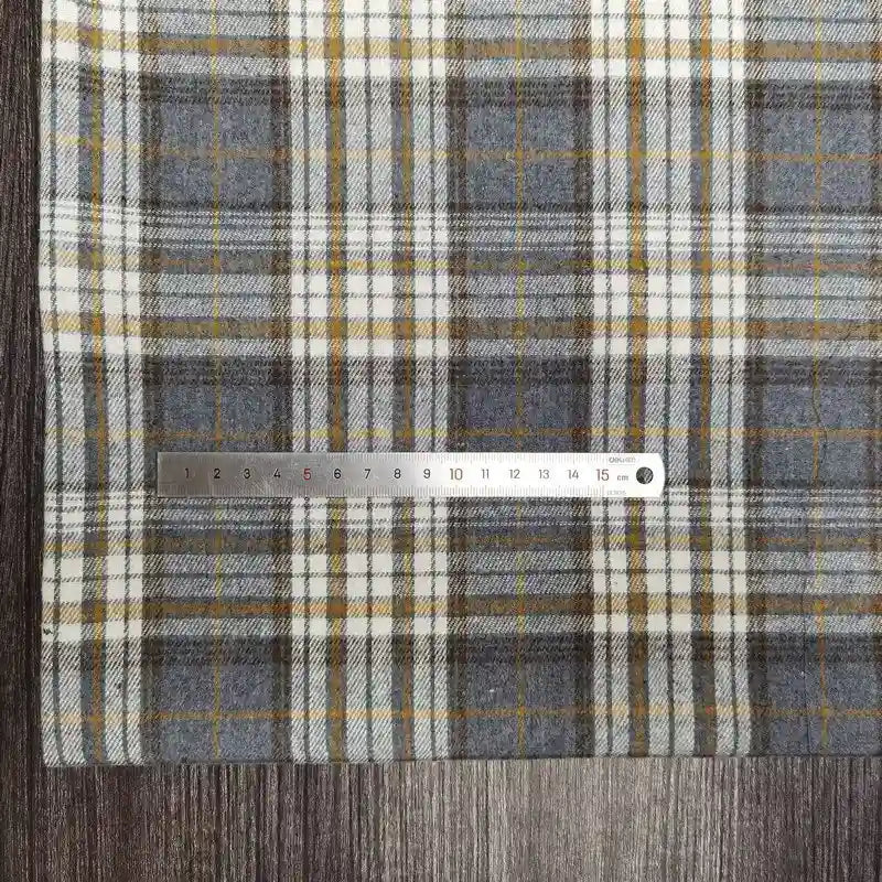 Polyester Cotton Plaid Flannel Fabric By The Yard | Cozy Fall Flannel Material | Baby Shirt Clothes Sewing Flannel Textile Cloth