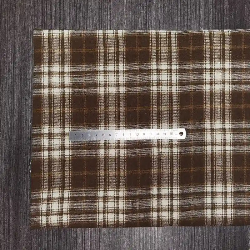 Polyester Cotton Plaid Flannel Fabric By The Yard | Cozy Fall Flannel Material | Baby Shirt Clothes Sewing Flannel Textile Cloth