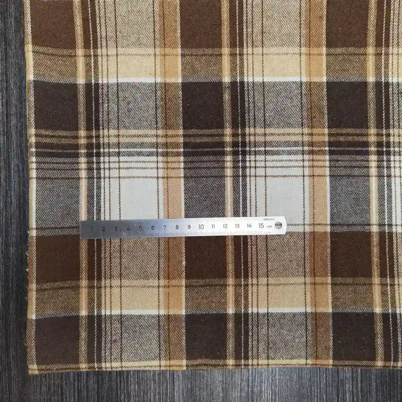 Polyester Cotton Plaid Flannel Fabric By The Yard | Cozy Fall Flannel Material | Baby Shirt Clothes Sewing Flannel Textile Cloth