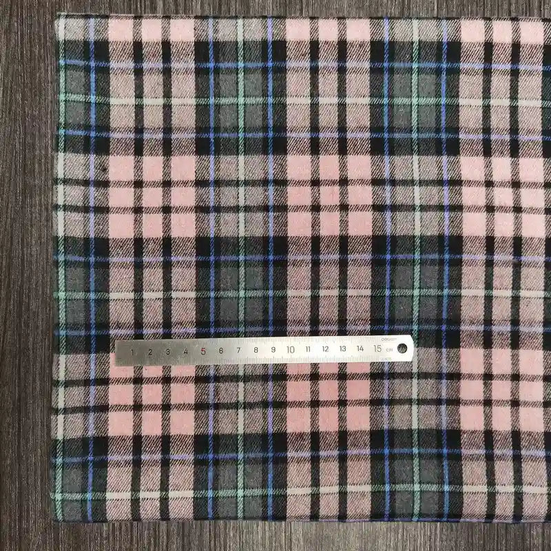 Polyester Cotton Plaid Flannel Fabric By The Yard | Cozy Fall Flannel Material | Baby Shirt Clothes Sewing Flannel Textile Cloth