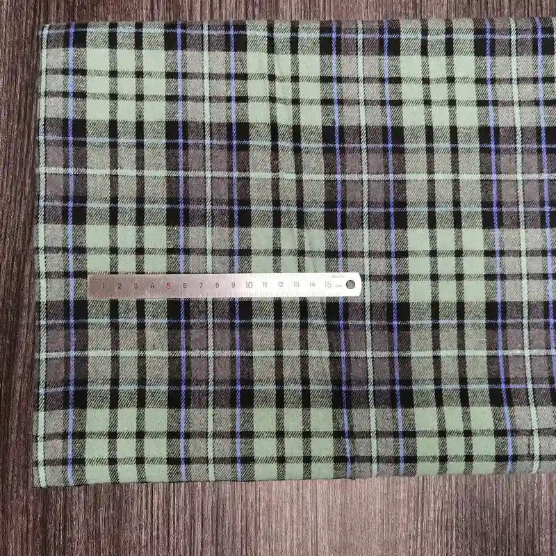 Polyester Cotton Plaid Flannel Fabric By The Yard | Cozy Fall Flannel Material | Baby Shirt Clothes Sewing Flannel Textile Cloth
