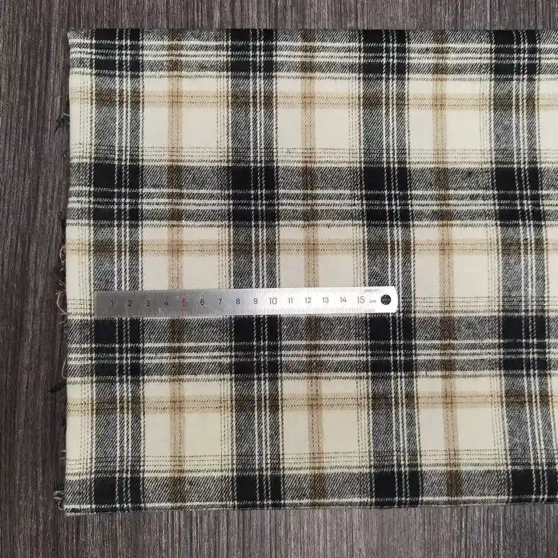 Polyester Cotton Plaid Flannel Fabric By The Yard | Cozy Fall Flannel Material | Baby Shirt Clothes Sewing Flannel Textile Cloth