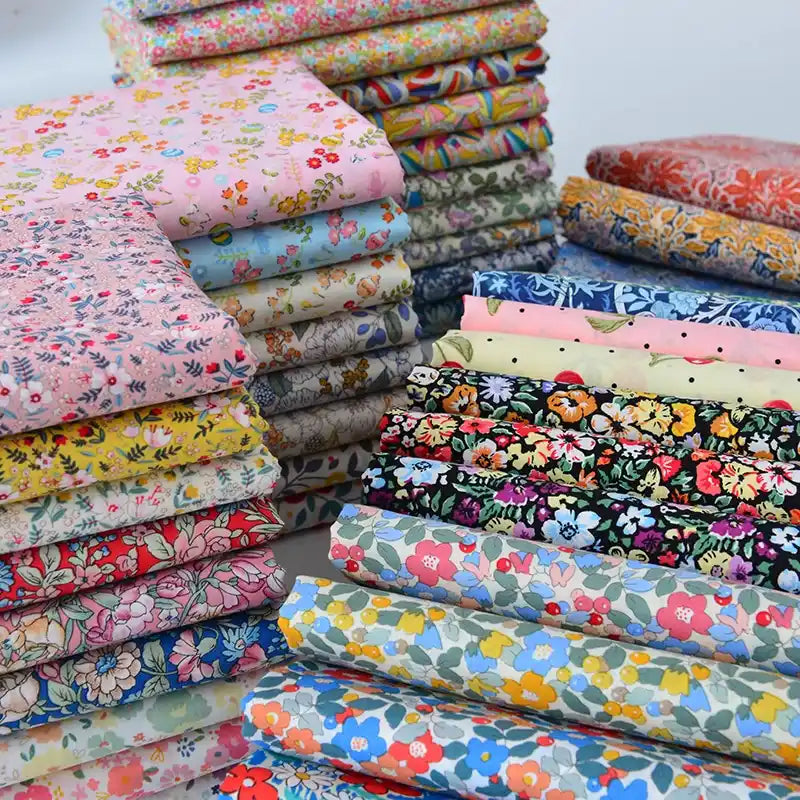 Printed Cotton Poplin Fabric By The Yard | Floral Woven Poplin Material | Poplin for Dressmaking
