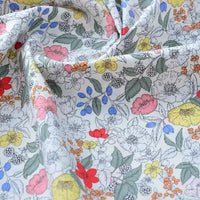 Printed Cotton Poplin Fabric By The Yard | Floral Woven Poplin Material | Poplin for Dressmaking