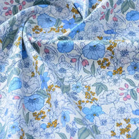 Printed Cotton Poplin Fabric By The Yard | Floral Woven Poplin Material | Poplin for Dressmaking