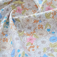 Printed Cotton Poplin Fabric By The Yard | Floral Woven Poplin Material | Poplin for Dressmaking