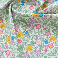 Printed Cotton Poplin Fabric By The Yard | Floral Woven Poplin Material | Poplin for Dressmaking
