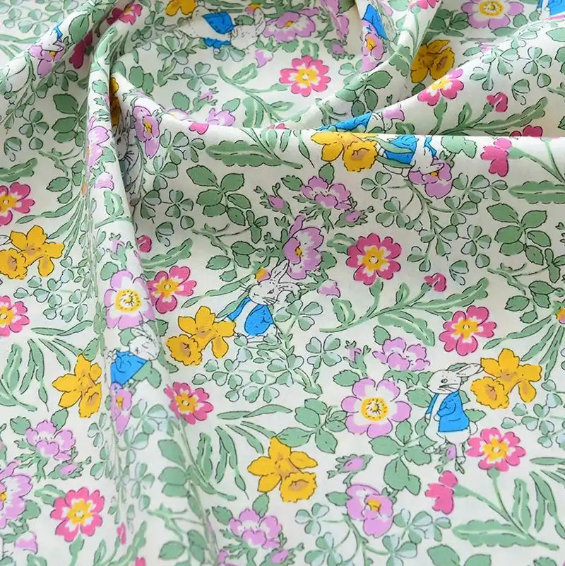 Printed Cotton Poplin Fabric By The Yard | Floral Woven Poplin Material | Poplin for Dressmaking