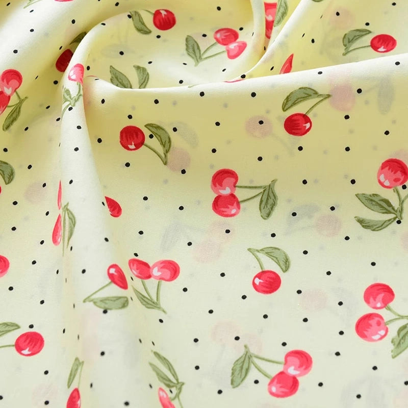 Printed Cotton Poplin Fabric By The Yard | Floral Woven Poplin Material | Poplin for Dressmaking