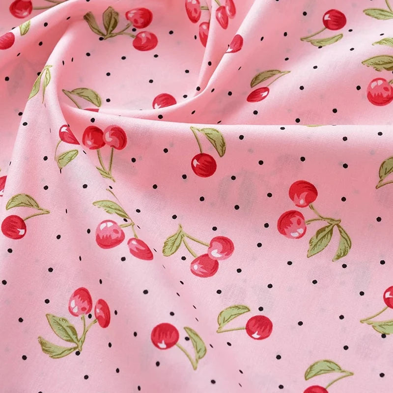 Printed Cotton Poplin Fabric By The Yard | Floral Woven Poplin Material | Poplin for Dressmaking