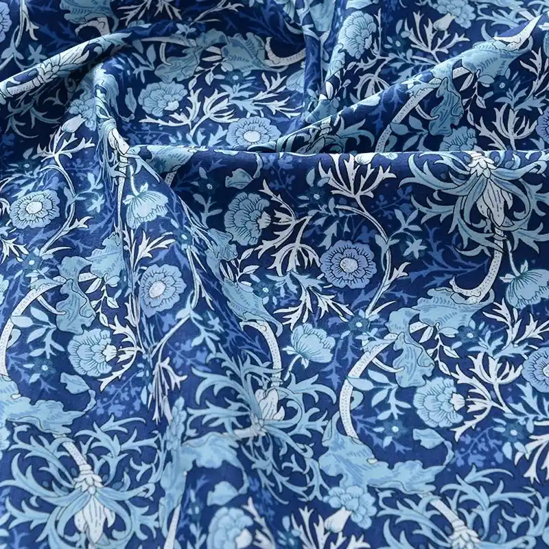 Printed Cotton Poplin Fabric By The Yard | Floral Woven Poplin Material | Poplin for Dressmaking