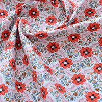 Printed Cotton Poplin Fabric By The Yard | Floral Woven Poplin Material | Poplin for Dressmaking