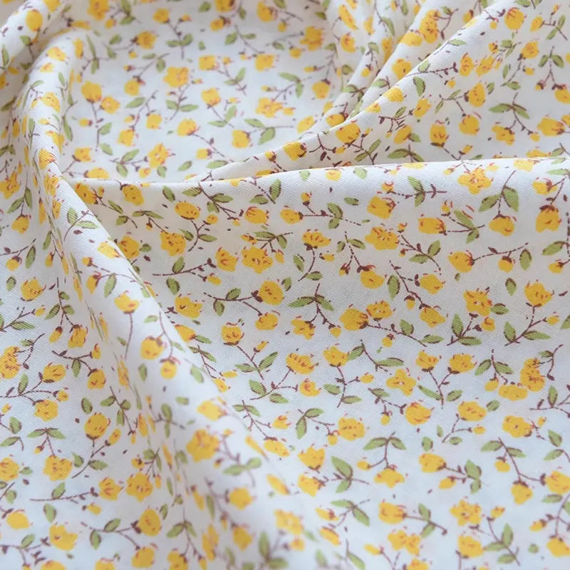 Printed Cotton Poplin Fabric By The Yard | Floral Woven Poplin Material | Poplin for Dressmaking
