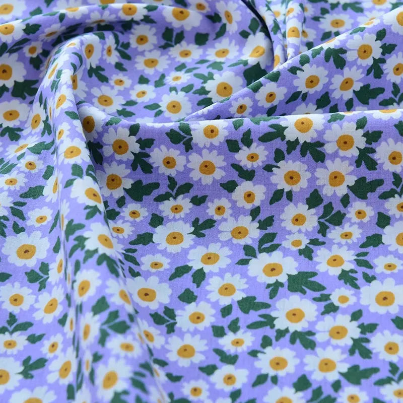 Printed Cotton Poplin Fabric By The Yard | Floral Woven Poplin Material | Poplin for Dressmaking
