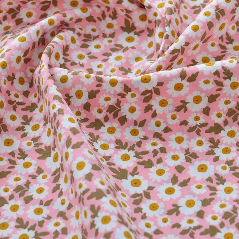 Printed Cotton Poplin Fabric By The Yard | Floral Woven Poplin Material | Poplin for Dressmaking