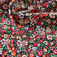 Printed Cotton Poplin Fabric By The Yard | Floral Woven Poplin Material | Poplin for Dressmaking