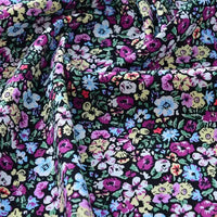 Printed Cotton Poplin Fabric By The Yard | Floral Woven Poplin Material | Poplin for Dressmaking