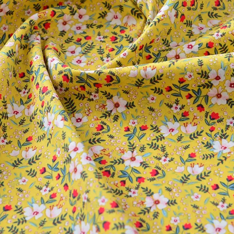 Printed Cotton Poplin Fabric By The Yard | Floral Woven Poplin Material | Poplin for Dressmaking