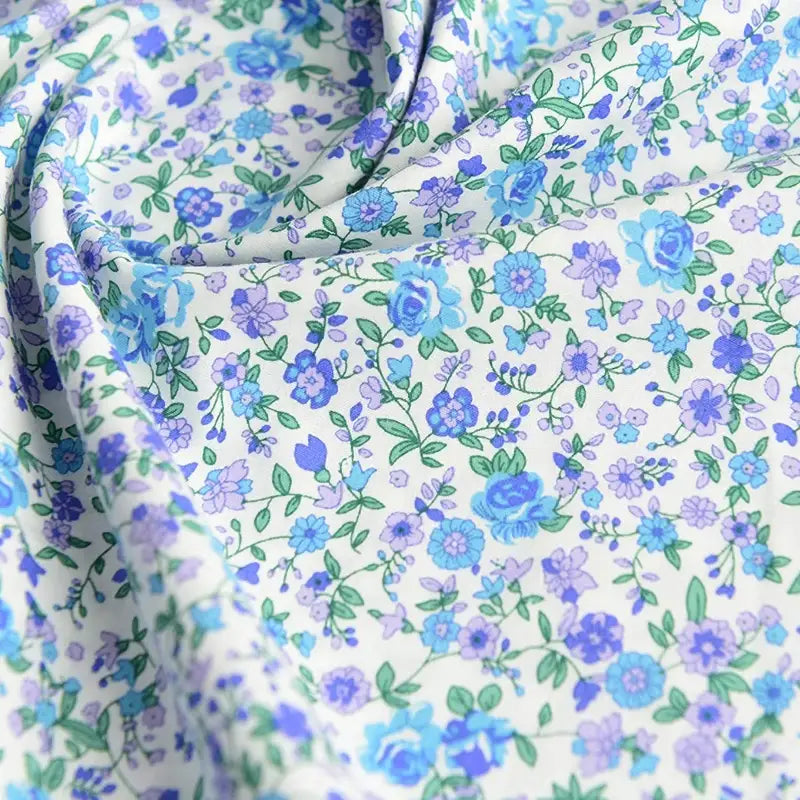 Printed Cotton Poplin Fabric By The Yard | Floral Woven Poplin Material | Poplin for Dressmaking