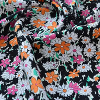 Printed Cotton Poplin Fabric By The Yard | Floral Woven Poplin Material | Poplin for Dressmaking