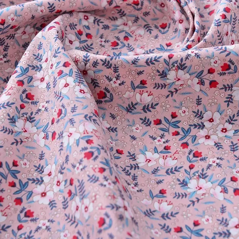 Printed Cotton Poplin Fabric By The Yard | Floral Woven Poplin Material | Poplin for Dressmaking
