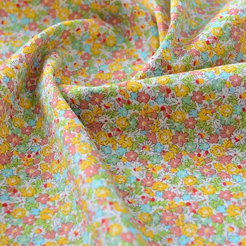 Printed Cotton Poplin Fabric By The Yard | Floral Woven Poplin Material | Poplin for Dressmaking