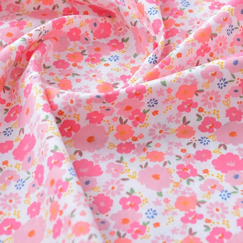 Printed Cotton Poplin Fabric By The Yard | Floral Woven Poplin Material | Poplin for Dressmaking