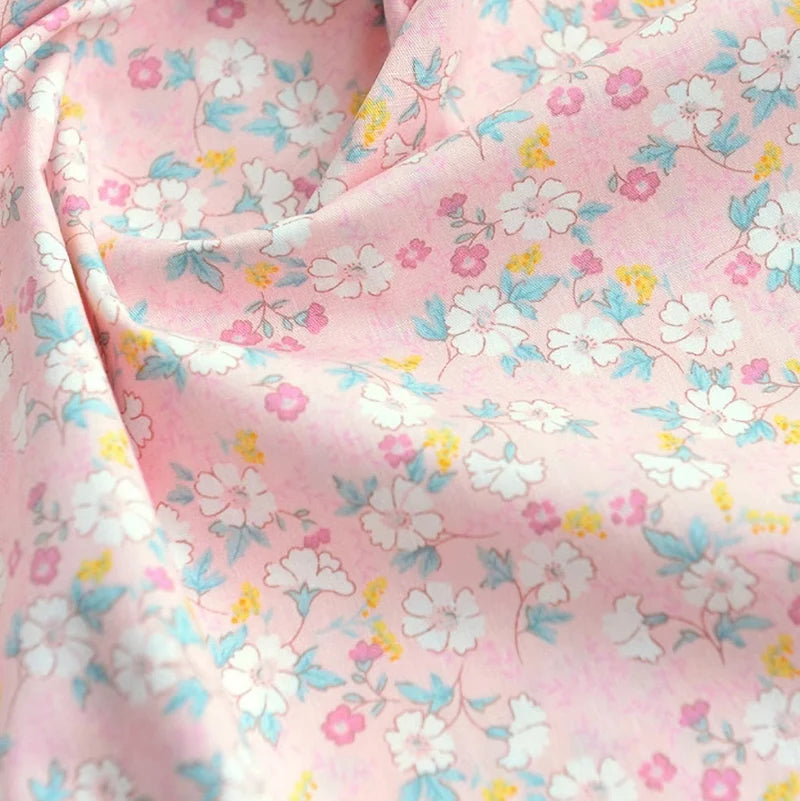 Printed Cotton Poplin Fabric By The Yard | Floral Woven Poplin Material | Poplin for Dressmaking