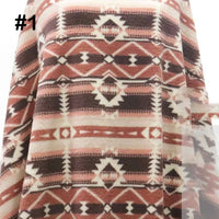 Printed Polar Fleece Fabric By The Yard from Longon Craft features an ethnic leopard pattern, perfect for DIY craft sewing projects. Made from polyester polar fleece material. The number 1 is in bold black in the top left corner.