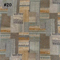 A swatch of Longon Craft's Printed Polar Fleece Fabric By The Yard features an ethnic leopard pattern in muted beige, gray, blue, and brown tones, with textured stripes and motifs on soft polyester fleece—ideal for DIY craft sewing.