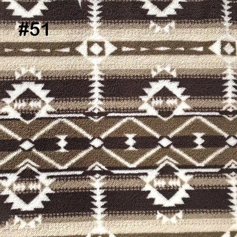 Longon Craft’s Printed Polar Fleece Fabric by the Yard features an ethnic leopard pattern in brown, black, beige, and white—perfect for DIY crafts, sewing projects, or cozy blankets. Polyester material for easy care and lasting softness.