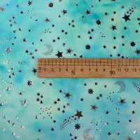 The Rainbow Minky Fabric by Longon Craft features a colorful tie-dye stars pattern—ideal for crafting plushies or sewing whimsical baby blankets with extra-soft, cuddly charm.