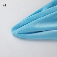 The Longon Craft Soft Minky Fabric By The Yard in light blue is displayed draped on a white surface, with "24" in the top left. It's a 1mm plush material ideal for DIY sewing, crafting, and upholstery projects.