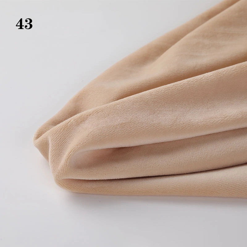 A close-up of Longon Craft's Soft Minky Fabric by the Yard (1mm Cuddle Doll Plushies Material) in beige, neatly folded on a white surface with the number 43 in the top left corner—perfect for DIY sewing and upholstery.