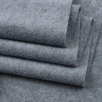 Four neatly folded pieces of Longon Craft’s Solid Polar Fleece Fabric—thick, soft, gray 100% polyester—stacked to showcase clean edges and cozy texture, ideal for DIY sewing, crafts, upholstery, or polar fleece blankets.