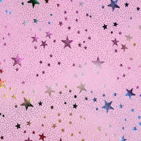 Star Minky Fabric By The Yard | Shiny Star Moon Patterned Plush Minky Fabric | Polyester Cuddle Minky Material For DIY Craft Sewing