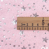 Star Minky Fabric By The Yard | Shiny Star Moon Patterned Plush Minky Fabric | Polyester Cuddle Minky Material For DIY Craft Sewing