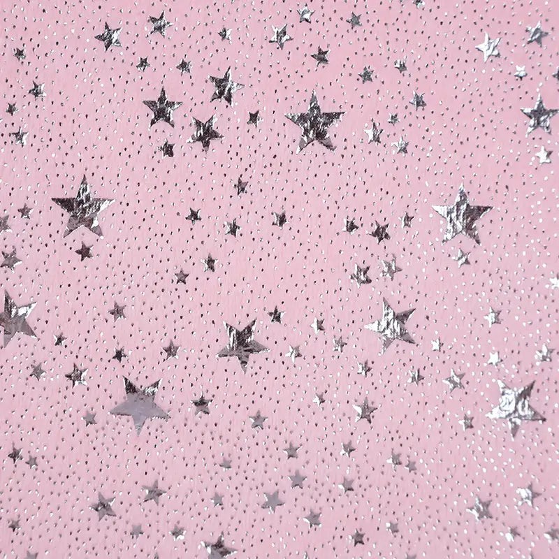 Star Minky Fabric By The Yard | Shiny Star Moon Patterned Plush Minky Fabric | Polyester Cuddle Minky Material For DIY Craft Sewing