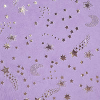 Star Minky Fabric By The Yard | Shiny Star Moon Patterned Plush Minky Fabric | Polyester Cuddle Minky Material For DIY Craft Sewing