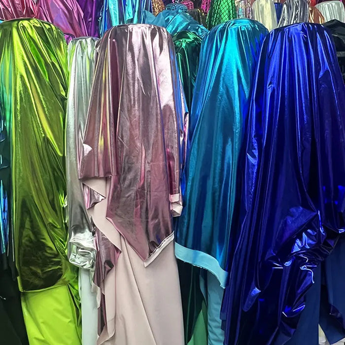 Stretch Lame Fabric By The Yard | Shiny Polyester Lame Textile Cloth | Sewing Craft Upholstery Lame Material