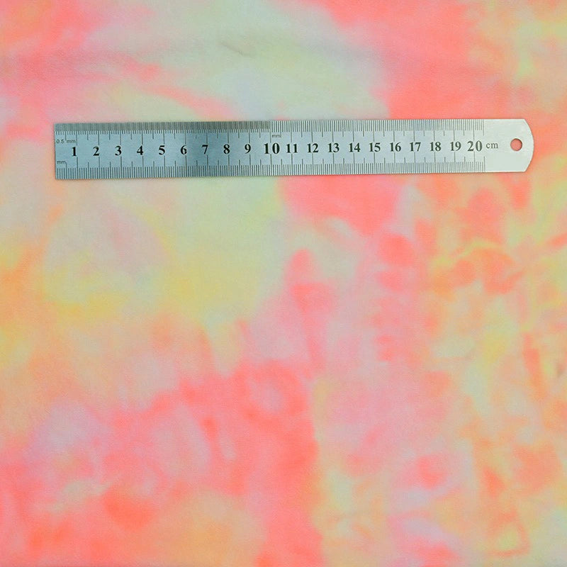Stretch Rainbow Minky Fabric By The Yard | Gradient Colorful Printed Floral Minky Fabric | DIY Plushies Toys Clothing Material