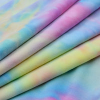 Stretch Rainbow Minky Fabric By The Yard | Gradient Colorful Printed Floral Minky Fabric | DIY Plushies Toys Clothing Material