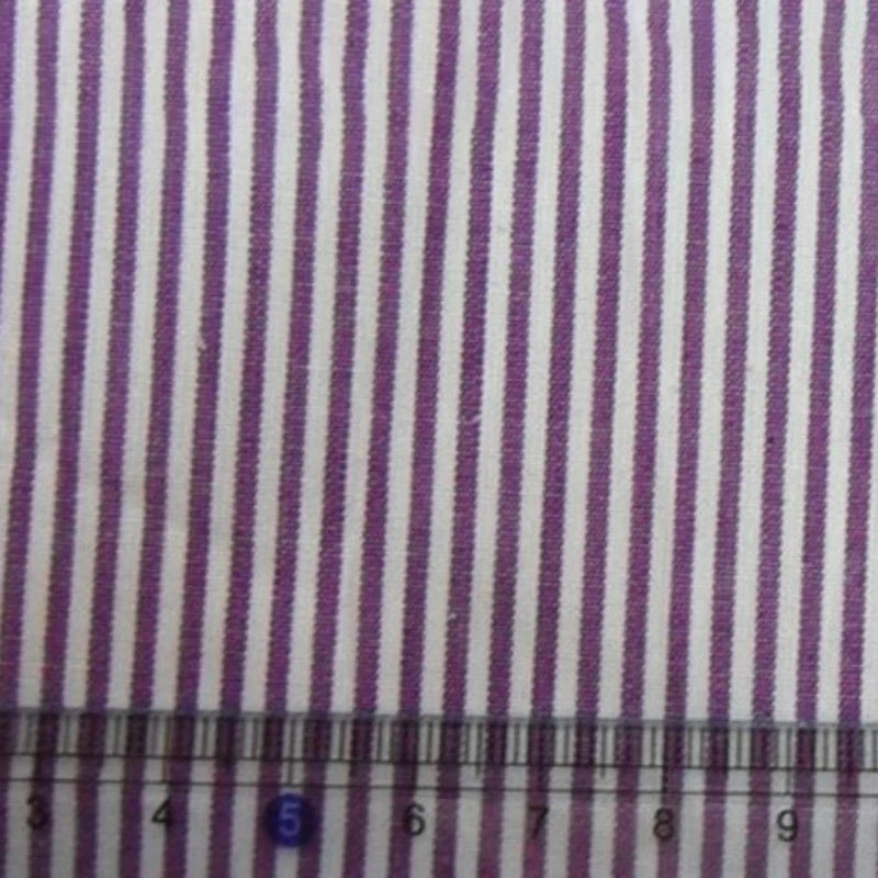 Striped Cotton Poplin Fabric By The Yard | Pinstripe Poplin Material | Poplin Dress Shirt Fabric
